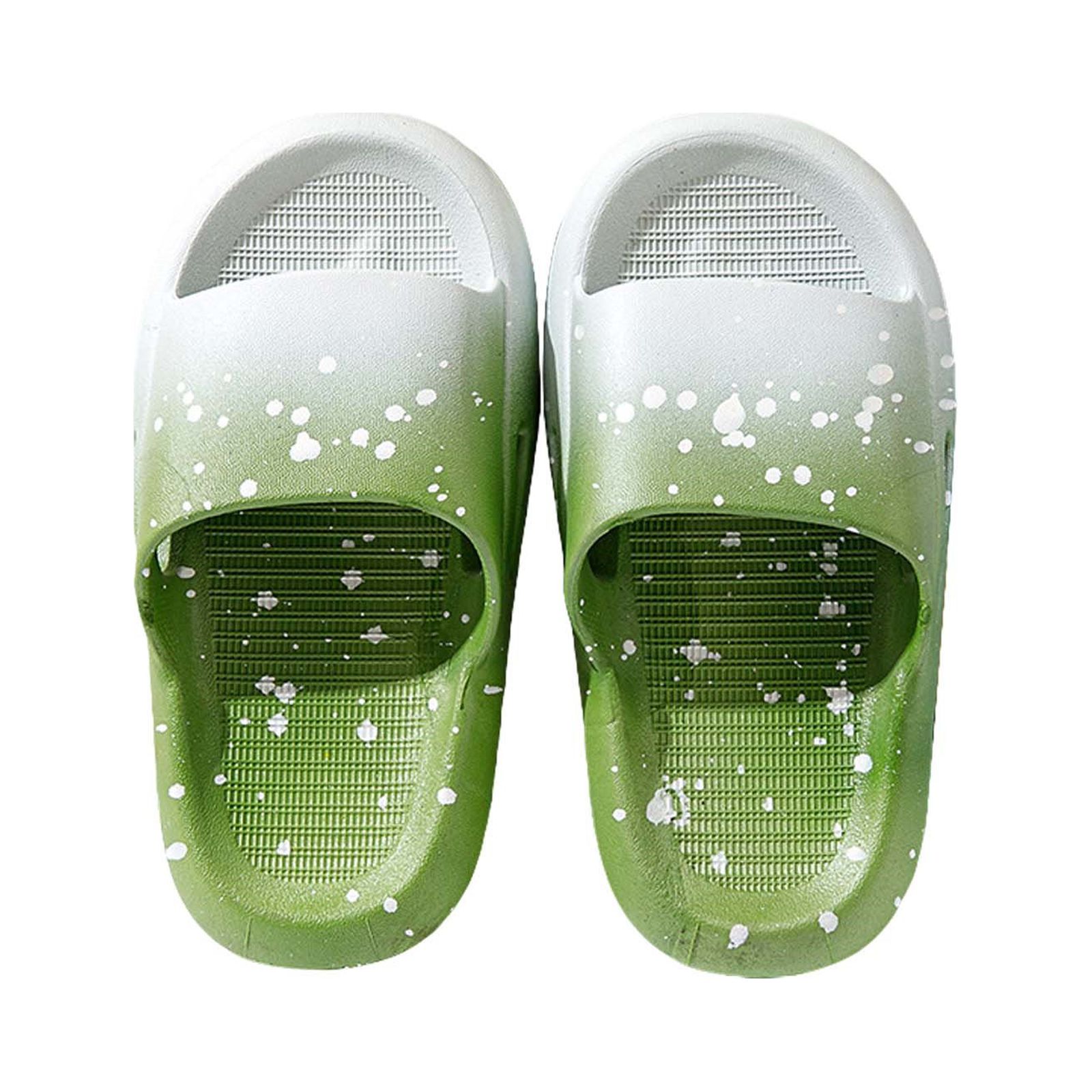Cathalem Children's Summer Flip Flops Girls Slide Sandals Kids Slippers Comfy Soft Lightweight Sandals for Bathroom Shower Summer Pool Beach Slides Slippers(Green,26-27)